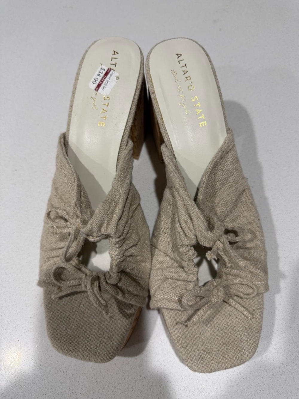 altered state Beige Knot-Front Mule Heels